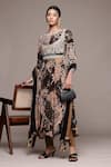 Buy_Ritu Kumar_Black Viscose, Lycra Embroidery Round Dewey Kurta Set With Leggings And Dupatta _at_Aza_Fashions