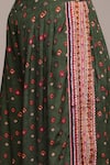 Buy_Ritu Kumar_Green Viscose Embroidery Crew Neck Gopuram Shirt And Pant Co-ord Set 