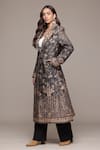 Ritu Kumar_Black Silk Embroidery Open Neck Arohi Jacket _Online_at_Aza_Fashions