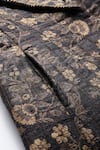 Ritu Kumar_Black Silk Embroidery Open Neck Arohi Jacket _at_Aza_Fashions