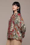 Ritu Kumar_Red Viscose Round Neck Floriant Print Kurti _Online_at_Aza_Fashions