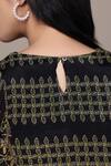 Ritu Kumar_Black Viscose Embroidery Round Neck Saatchi Kurta _Online_at_Aza_Fashions