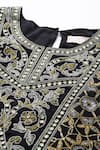 Shop_Ritu Kumar_Black Viscose Embroidery Round Neck Saatchi Kurta _Online_at_Aza_Fashions