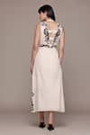 Shop_Ritu Kumar_Cotton Embroidery Bandeau Neck Ecru Inlay Long Dress _at_Aza_Fashions