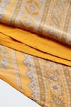 Shop_Ritu Kumar_Yellow Viscose Square Collar Keya Long Dress _Online_at_Aza_Fashions