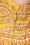Ritu Kumar_Yellow Viscose Square Collar Keya Long Dress _at_Aza_Fashions