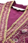 Buy_Ritu Kumar_Purple Viscose V-neck Pratika Long Dress _Online_at_Aza_Fashions