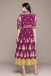 Shop_Ritu Kumar_Purple Viscose V-neck Pratika Long Dress _at_Aza_Fashions