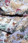 Buy_Ritu Kumar_Blue Cotton, Silk Shawl Neck, Collared Calabria Printed Shirt _Online_at_Aza_Fashions