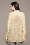 Shop_Ritu Kumar_Beige Viscose Embroidery Shawl Neck Arith Digital Print Shirt _at_Aza_Fashions