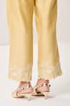 Sue Mue_Yellow Silk, Silk, Embroidery Mandarin Pastel Handwoven Set _Online_at_Aza_Fashions