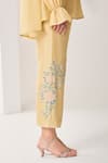 Buy_Sue Mue_Yellow Silk, Chanderi Embroidery Mandarin Pastel Handwoven Co-ordinate Set _Online_at_Aza_Fashions