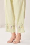 Buy_Sue Mue_Mint Linen Tassels, Embroidery Collared Green Co-ordinate Set _Online_at_Aza_Fashions