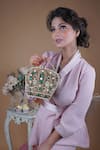 Puneet Gupta_Gold Beads, Crystals Crown Minaudiere Handbag _Online_at_Aza_Fashions