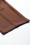 Ritu Kumar_Brown Polyester, Spandex Red Plum Straight Leg Pant _Online_at_Aza_Fashions