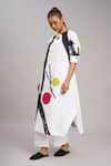 Buy_Taika By Poonam Bhagat_White Linen Embroidery Round Neck Printed Tunic And Pant Set _Online_at_Aza_Fashions