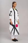 Taika By Poonam Bhagat_White Linen Embroidery Round Neck Printed Tunic And Pant Set _at_Aza_Fashions
