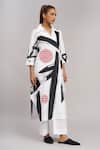 Shop_Taika By Poonam Bhagat_White Linen Embroidery Collared Printed Tunic And Pant Set _Online_at_Aza_Fashions