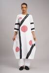 Taika By Poonam Bhagat_White Linen Embroidery Round Neck Printed Tunic And Pant Set _Online_at_Aza_Fashions