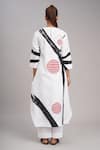 Shop_Taika By Poonam Bhagat_White Linen Embroidery Round Neck Printed Tunic And Pant Set _at_Aza_Fashions