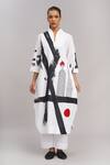 Taika By Poonam Bhagat_White Linen Round Neck Printed Embroidered Tunic And Pant Set _at_Aza_Fashions