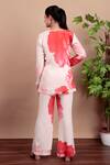 Shop_Nidhi Kejriwal_Pink Crepe Embroidery Square Neck Floral Co-ord Set _at_Aza_Fashions