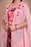 Nidhi Kejriwal_Multi Color Georgette Sequins Multicolor Floral Indo-western Set _Online_at_Aza_Fashions