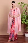 Buy_Nidhi Kejriwal_Multi Color Georgette Sequins Multicolor Floral Indo-western Set _at_Aza_Fashions