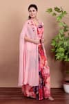 Shop_Nidhi Kejriwal_Multi Color Georgette Sequins Multicolor Floral Indo-western Set _Online_at_Aza_Fashions