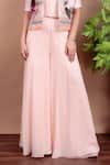 Nidhi Kejriwal_Pink Georgette, Modal, Satin, Chanderi Sequins Blush Indo-western Dress Set _Online_at_Aza_Fashions