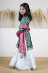 Shop_Mamma Plz_Green Chanderi, Cotton Zari Buti Contrast Sharara Set _Online_at_Aza_Fashions