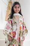 Shop_Mamma Plz_Green Chanderi, Cotton Gota Patti Floral Printed Kaftan Set _Online_at_Aza_Fashions