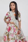 Mamma Plz_Multi Color Chanderi Zari Floral Handwoven Lehenga Set _at_Aza_Fashions