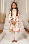 Buy_Mamma Plz_Ivory Chanderi, Cotton Floral Kurta Set _at_Aza_Fashions