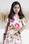 Mamma Plz_Ivory Chanderi Zari Floral Lehenga Choli Set _Online_at_Aza_Fashions