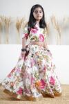 Mamma Plz_Ivory Chanderi Zari Floral Lehenga Choli Set _at_Aza_Fashions
