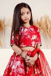 Buy_Mamma Plz_Red Chanderi Zari Floral Lehenga Set _Online_at_Aza_Fashions