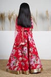Shop_Mamma Plz_Red Chanderi Zari Floral Lehenga Set _at_Aza_Fashions