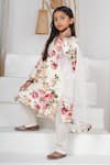 Buy_Mamma Plz_Ivory Chanderi, Cotton Floral Printed Kurta Pajama Set _Online_at_Aza_Fashions