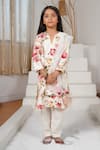 Buy_Mamma Plz_Ivory Chanderi, Cotton Floral Printed Kurta Pajama Set _at_Aza_Fashions