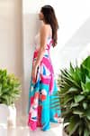 Buy_Label Lila_Multi Color Polyester, Cotton Sweetheart Neck Designer Dress _Online_at_Aza_Fashions