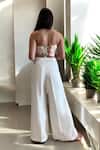 Shop_Label Lila_Multi Color Polyester, Silk Bandeau Neck Floral Corset And White Pant Set _at_Aza_Fashions