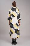 Shop_Taika By Poonam Bhagat_Black Linen Collared Mango Retro Printed Dress _at_Aza_Fashions