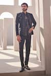 Shop_Yajy By Aditya Jain_Black Sequins Whispers Of Winter Tuxedo Set _at_Aza_Fashions
