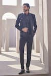 Buy_Yajy By Aditya Jain_Black Sequins Whispers Of Winter Tuxedo Set _at_Aza_Fashions