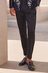 Yajy By Aditya Jain_Black Beads, Sequins Crystal Dawn Designer Tuxedo Set _Online_at_Aza_Fashions
