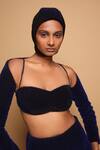Somya Goyal_Black Viscose, Polyester, Spandex Sweetheart Neck Lumen Bustier _at_Aza_Fashions