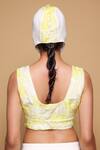 Shop_Somya Goyal_White Viscose, Polyester, Spandex V-neck Wave Bustier _at_Aza_Fashions