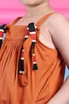 Petite Pomme_Orange Cotton Designer Jumpsuit For Girls _at_Aza_Fashions