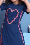 Buy_Petite Pomme_Blue Viscose Fabric Flowers Heart Embroidered Dress 